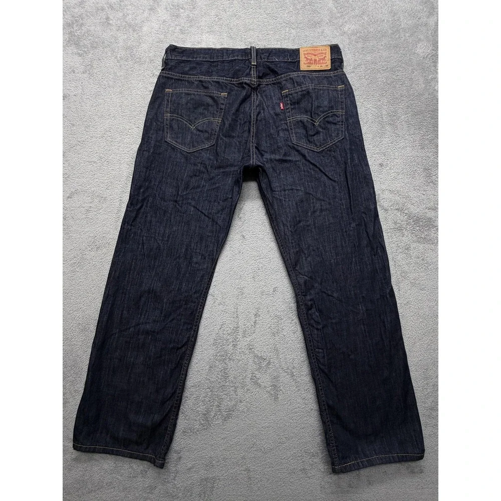 Levis 569 Jeans Mens Measured‎ 37x30 Dark Wash Blue Loose Straight Leg Relaxed